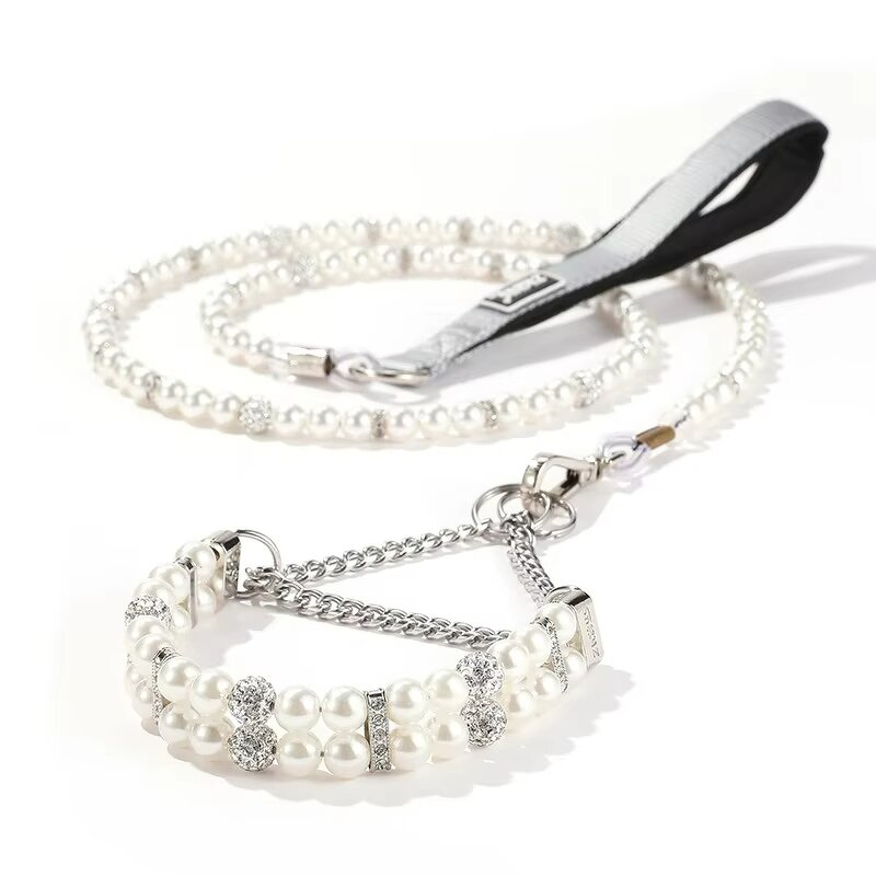 Pet Collar Leash Set Manufacturer - Luxury Rhinestone-Jeweled PU Leather