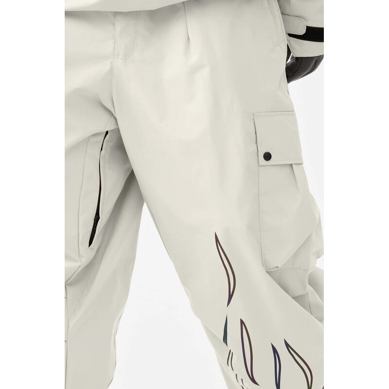 Snowboard Pants Manufacturer - Reflective Flame Graphic Baggy Cargo