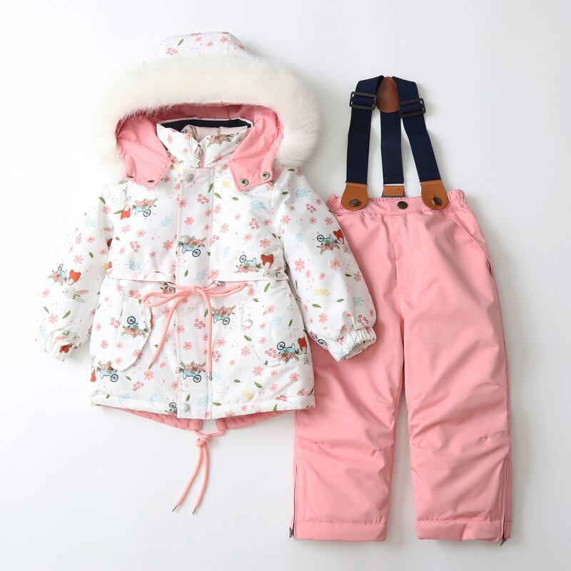 Ski Suit Set Factory - Windproof Print Hooded Waterproof Kids Set