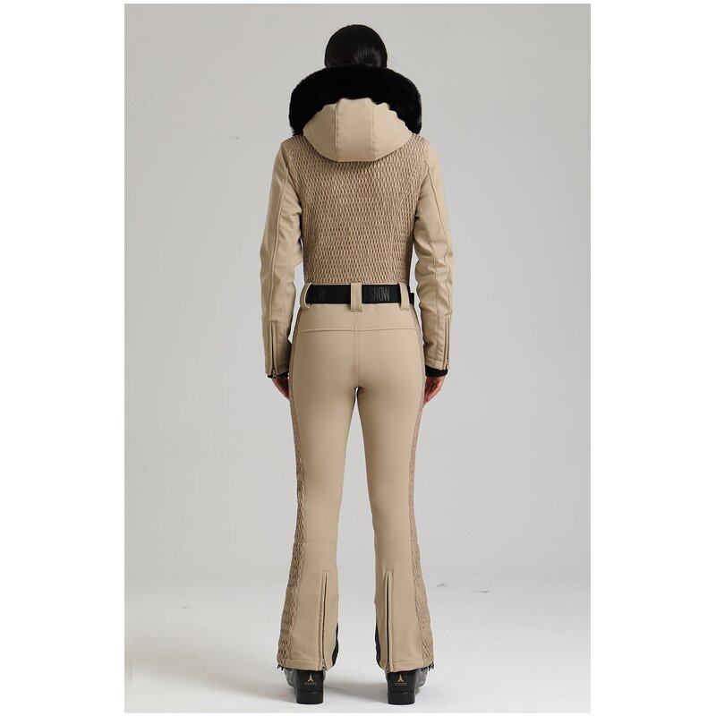 Ski Suit Factory - Women Winter Jumpsuit Faux Fur Hoodies Plus Size