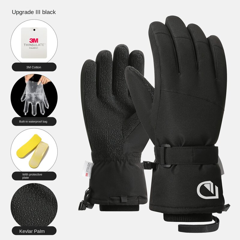 Ski Snowboard Gloves Manufacturer - Inside Wrist Guards Waterproof Warm