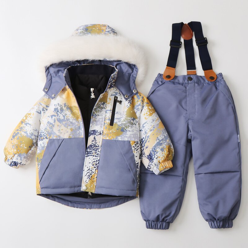 Ski Suit Set Factory - Windproof Print Hooded Waterproof Kids Set