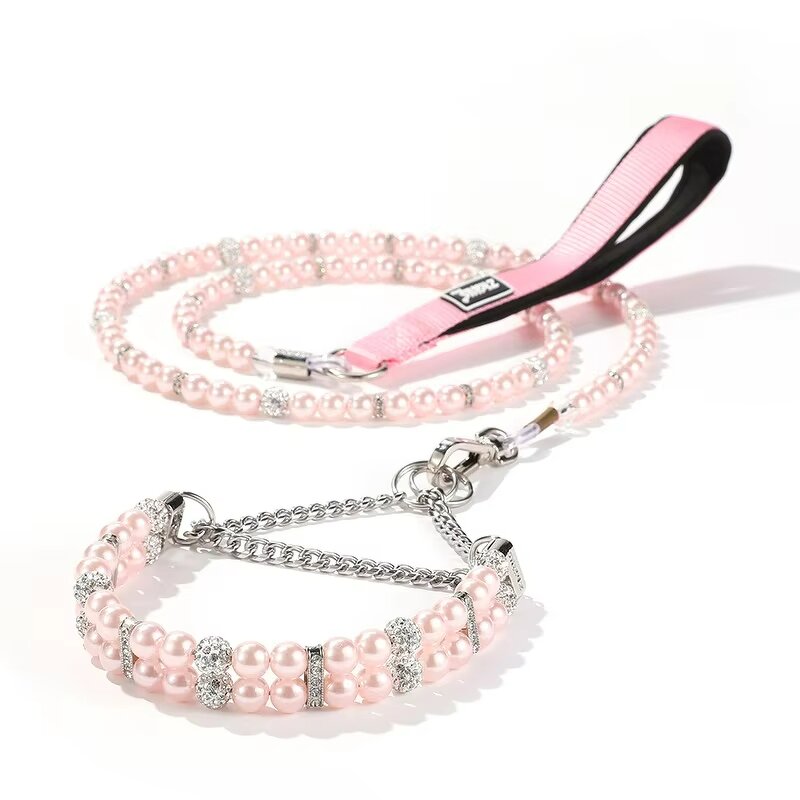 Pet Collar Leash Set Manufacturer - Luxury Rhinestone-Jeweled PU Leather