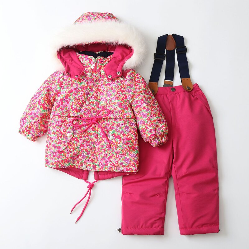 Ski Suit Set Factory - Windproof Print Hooded Waterproof Kids Set