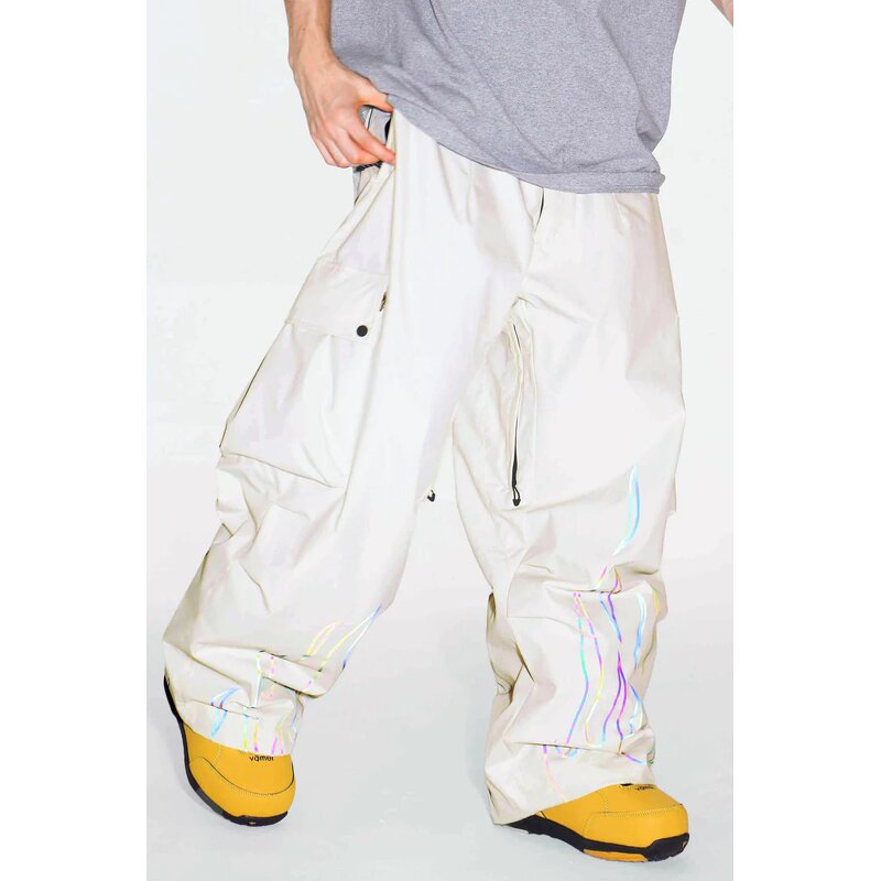 Snowboard Pants Manufacturer - Reflective Flame Graphic Baggy Cargo