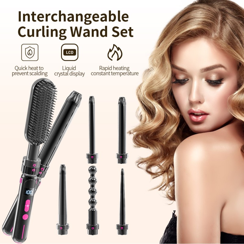 Hair Curler Factory - Rotating Heating 7 in 1 Interchangeable Wand