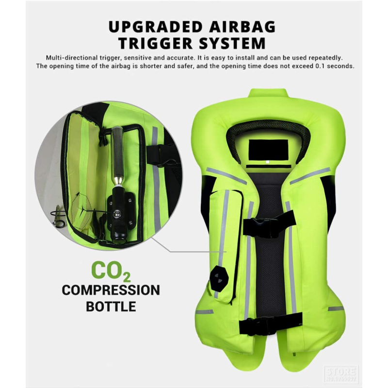 Airbag Jacket Manufacturer - Reflective Motorcycle Vest with Back Protection