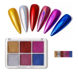 Acrylic Powder Manufacturer - 6-Color DIY Metallic Mirror Salon Use