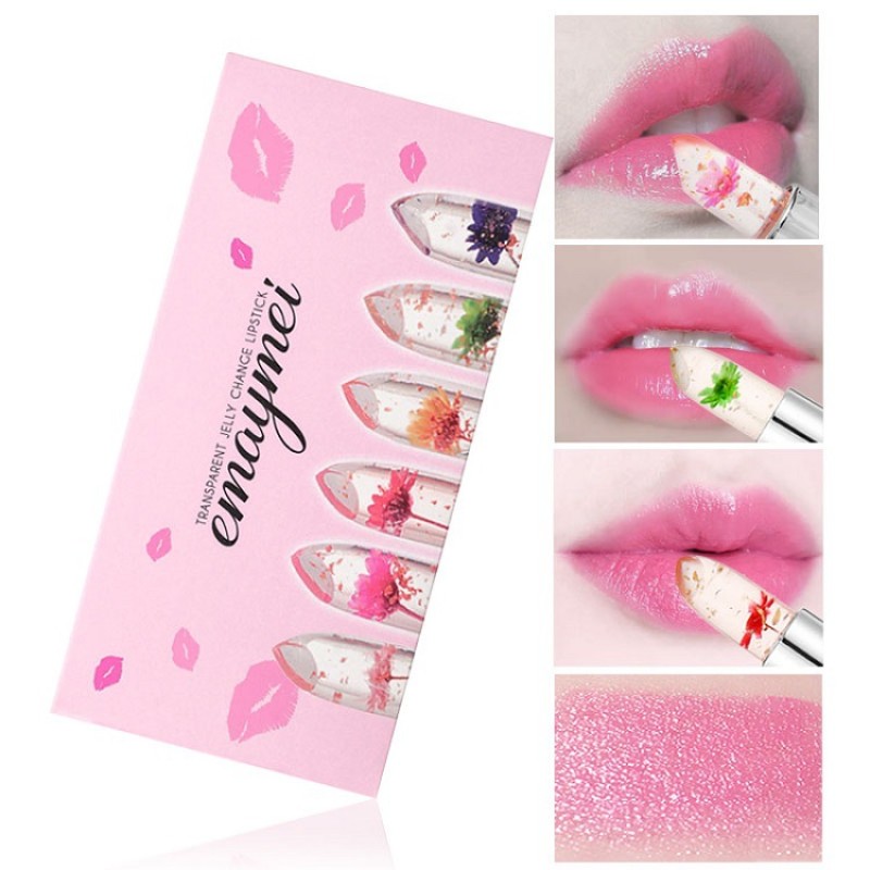 Lipstick Factory - 6 Colors Flower Jelly Waterproof Temperature
