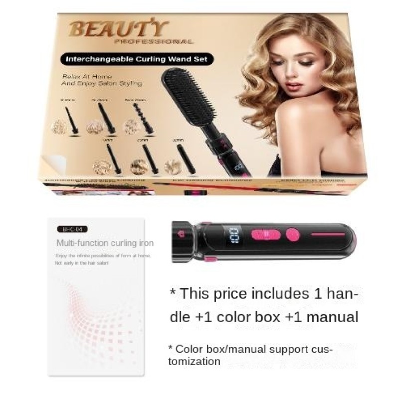Curling Wand Set Factory - 7 in 1 Dual Voltage with Flat Iron