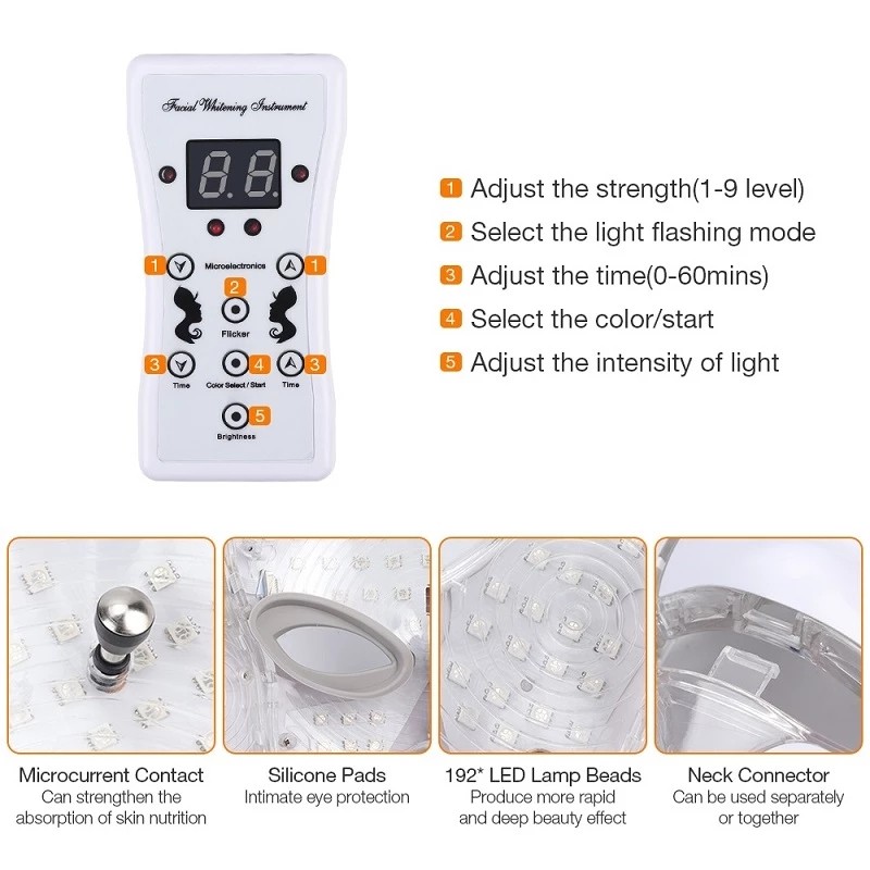 Beauty Mask Device Manufacturer - Home Spa 7-Color LED Red Light Therapy