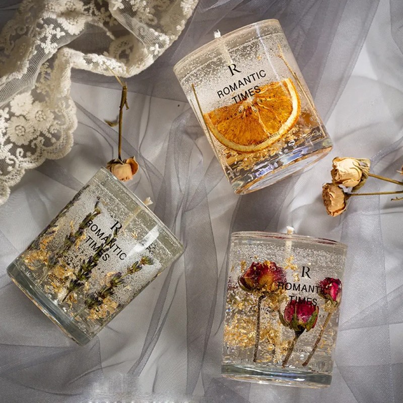 Gel Wax Candle Factory - Romantic Lavender Handmade Glass Jar Luxurious