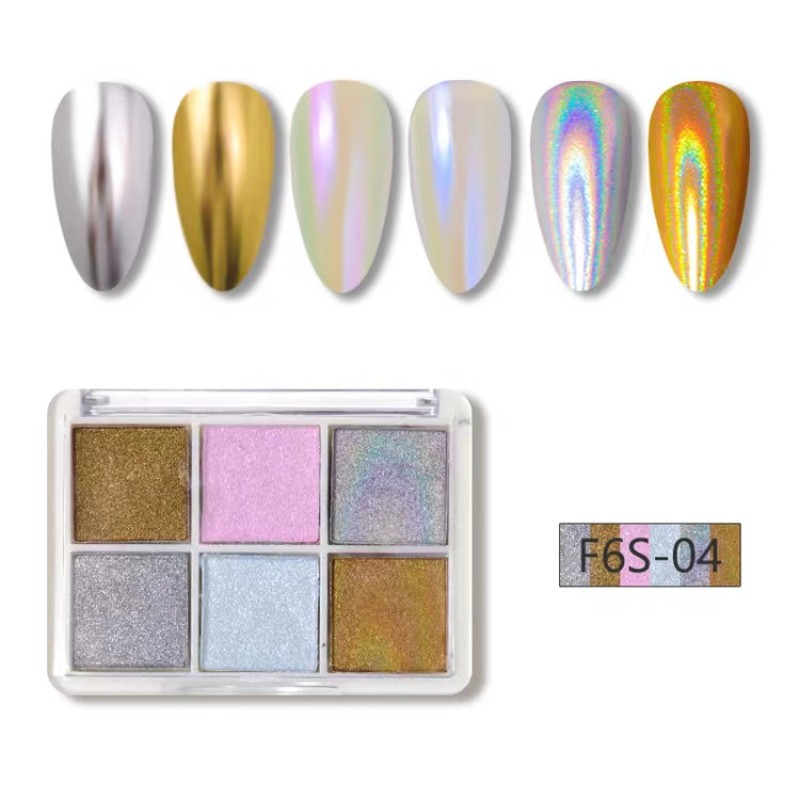 Nail Powder Factory - High Quality 6-Color Metallic Mirror Glitter