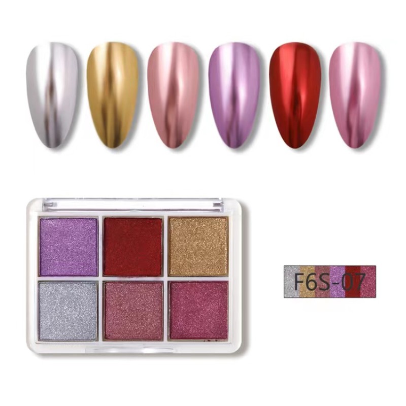 Acrylic Powder Manufacturer - 6-Color DIY Metallic Mirror Salon Use