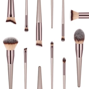 Makeup Brushes Set Factory - LOW MOQ Custom LOGO 13pcs Green Storage
