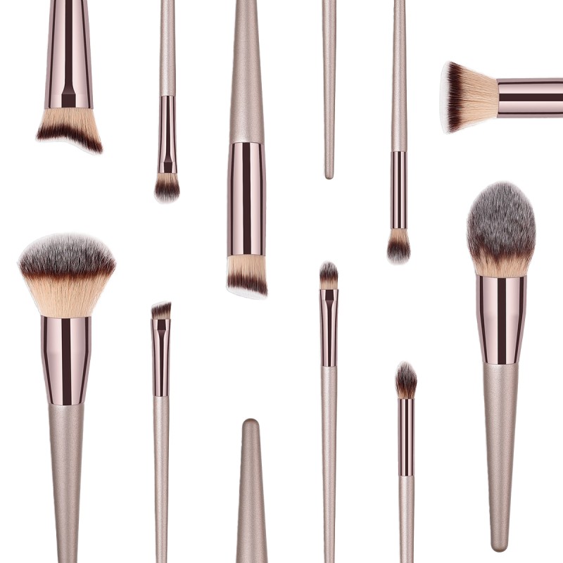 Makeup Brushes Set Factory - LOW MOQ Custom LOGO 13pcs Green Storage