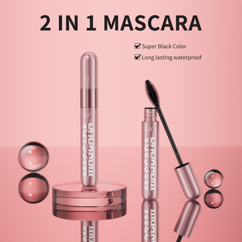 Mascara Manufacturer - New Product 4D Silk Fiber 2 in 1 Waterproof