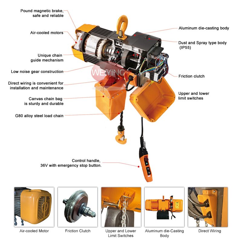 Electric Hoist Manufacturer - 10 Ton Battery Remote Control