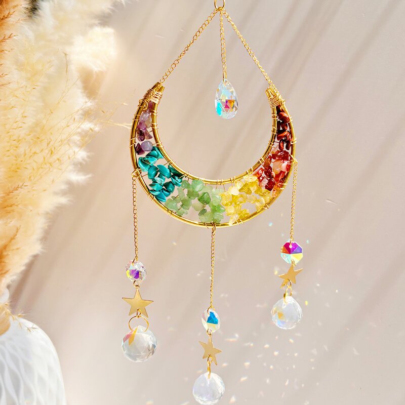 Tree of Life Sun Catcher Factory - Curved Moon Shape Gemstone Custom