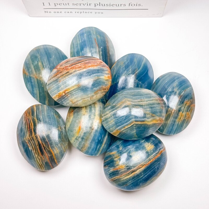 Palm Stone Factory - Blue Onyx 60mm Natural Gemstone Bulk