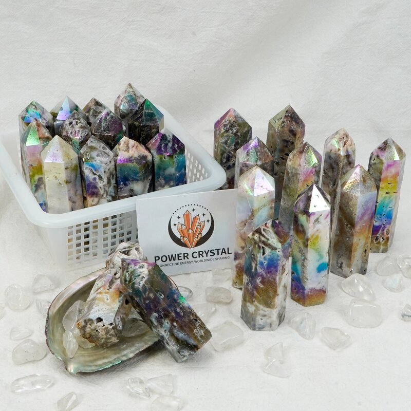 Crystal Tower Manufacturer - Aura Coated Sphalerite Natural Stone