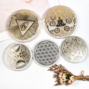 Selenite Disc Factory - 6cm-10cm Different Patterns Carving