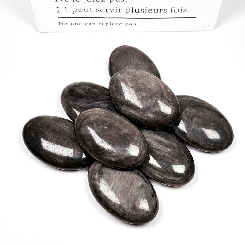 Palm Stone Manufacturer - Polished Silver Obsidian Natural Stone