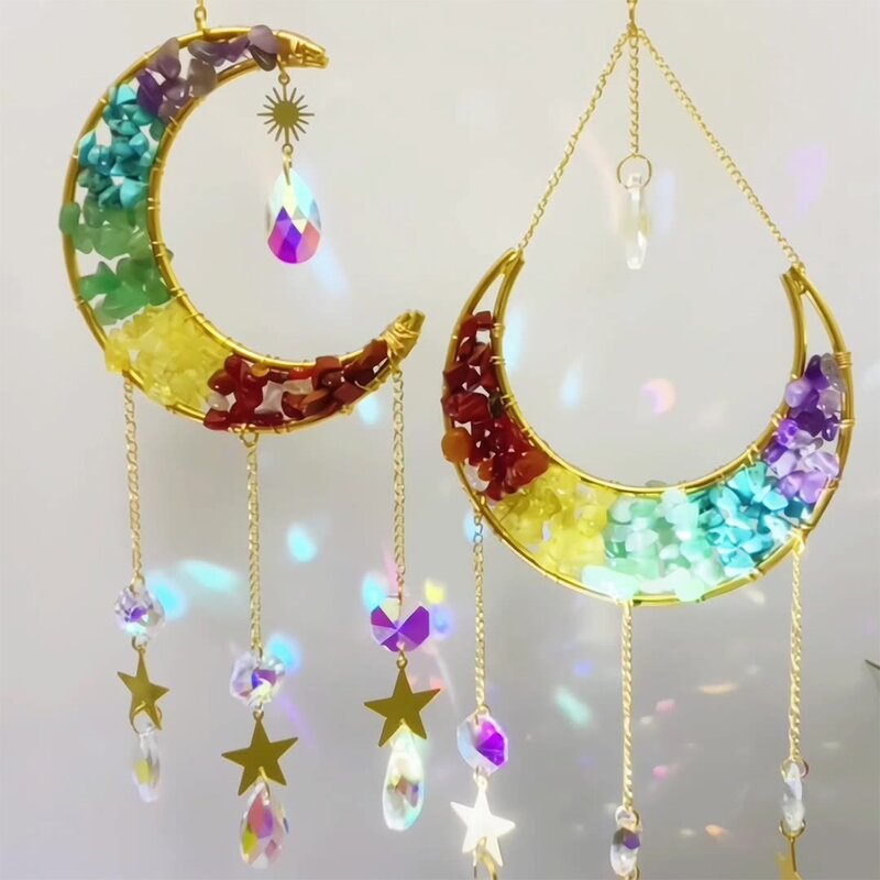 Crystal Sun Catcher Factory - Curved Moon Shape Custom Design