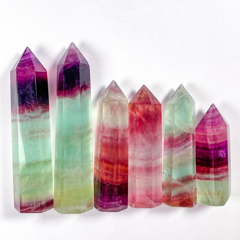 Crystal Tower Manufacturer - Rainbow Fluorite Feng Shui Decor