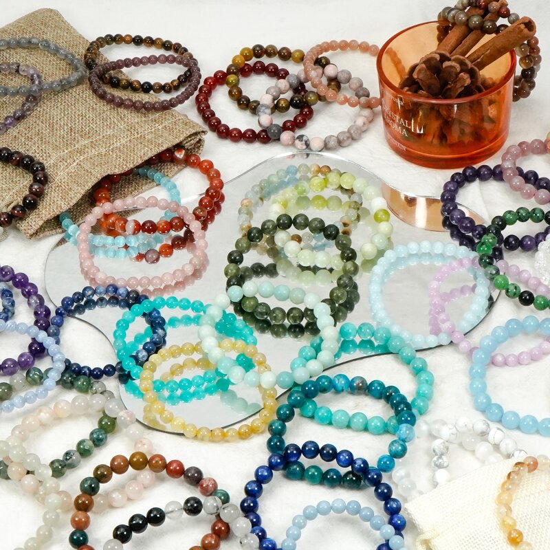 Quartz Bracelet Manufacturer - Clear 8mm Bead Charm Bracelet