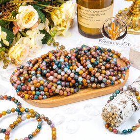 Ocean Jasper Bracelet Factory - Hot Selling Unisex 8mm Energy