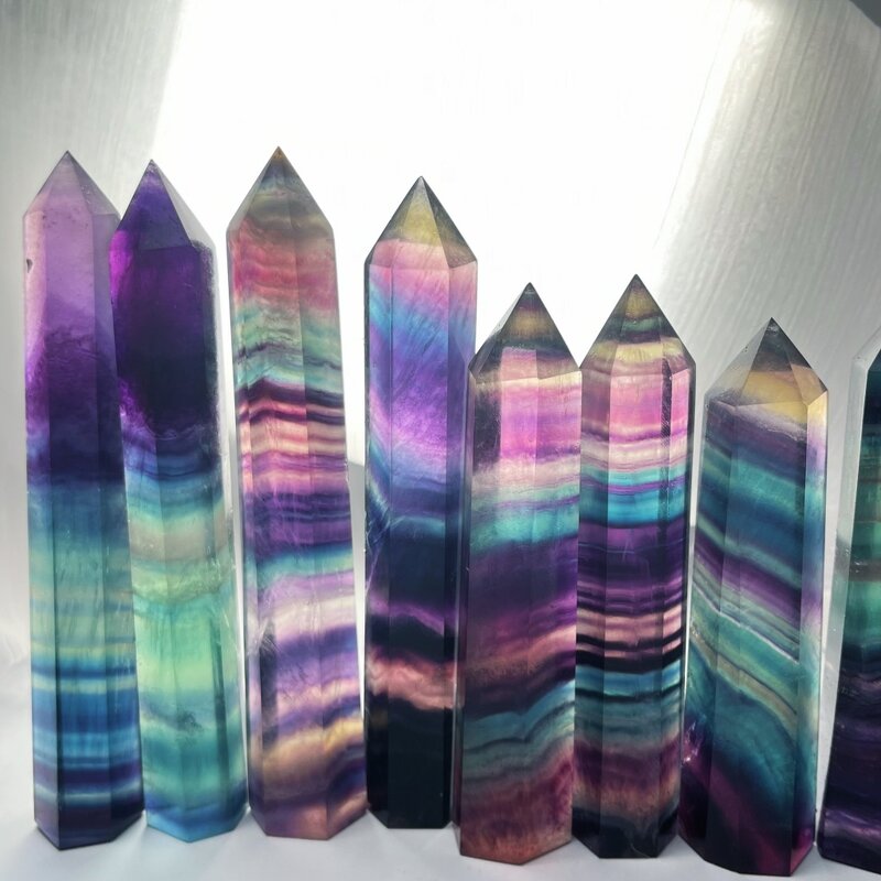 Crystal Tower Manufacturer - Rainbow Fluorite Feng Shui Decor