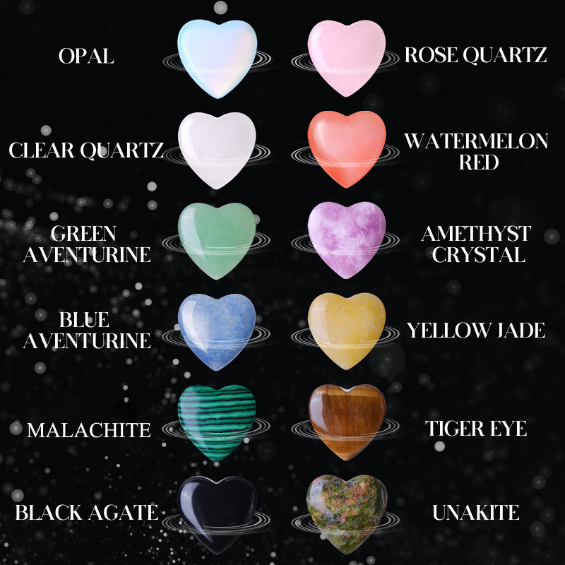 Crystal Card Factory - 12pcs Heart-Shaped Stone Valentine Gift