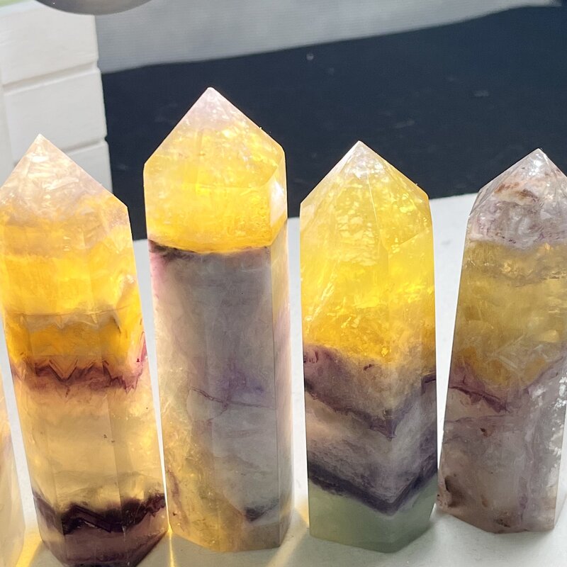 Crystal Tower Manufacturer - Rainbow Fluorite Feng Shui Decor