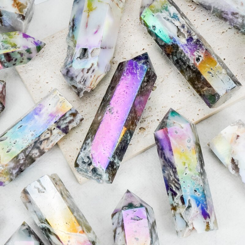 Crystal Tower Manufacturer - Aura Coated Sphalerite Natural Stone