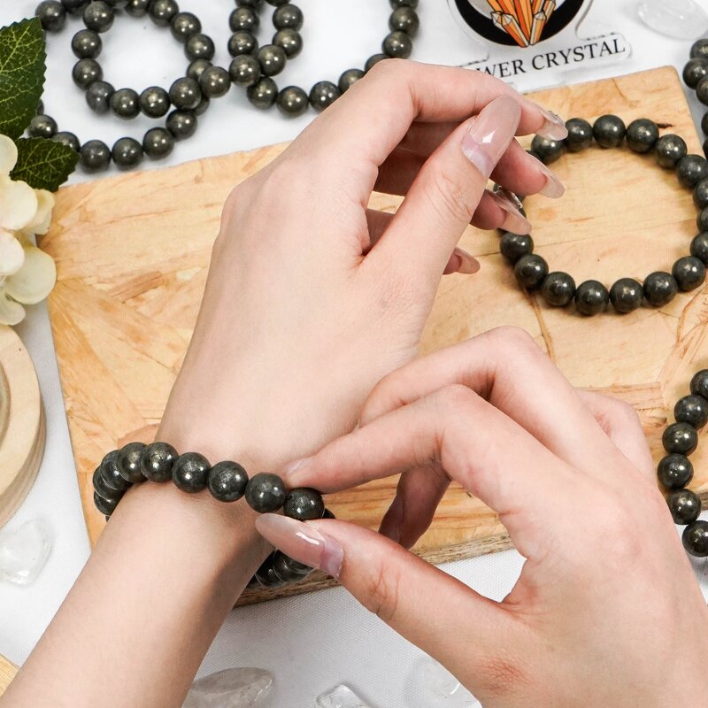 Pyrite Bracelet Manufacturer - Hot Selling Unisex Small Bead 8mm