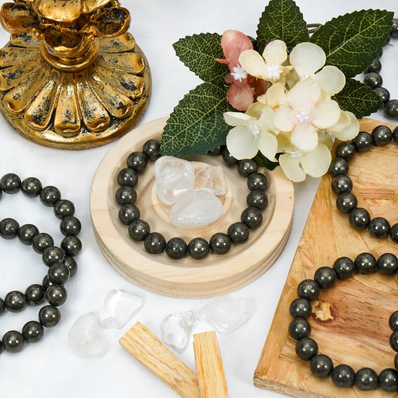 Pyrite Bracelet Manufacturer - Hot Selling Unisex Small Bead 8mm