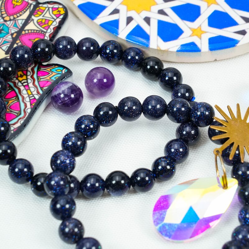 Blue Sandstone Bracelet Factory - Natural Gemstone Elastic Chakra