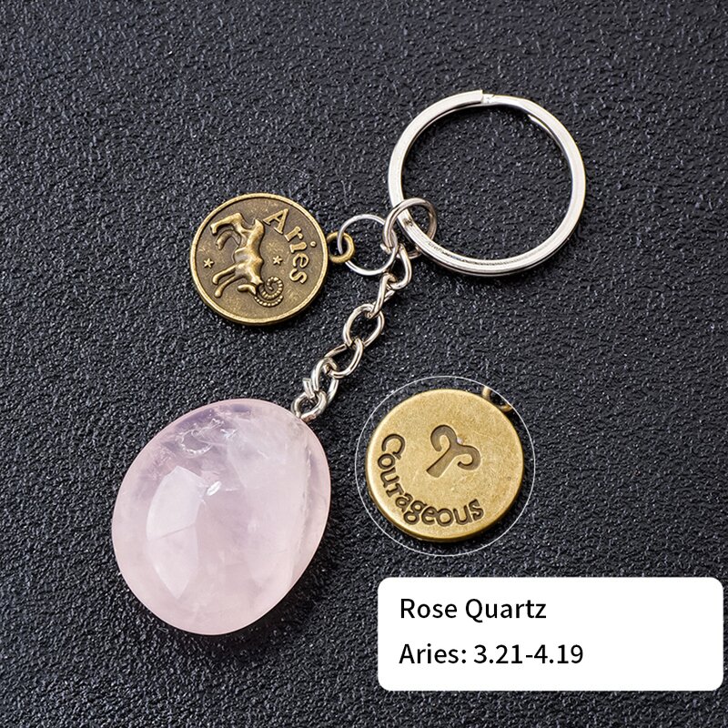 Crystal Keychain Manufacturer - 12 Constellations Natural Beads
