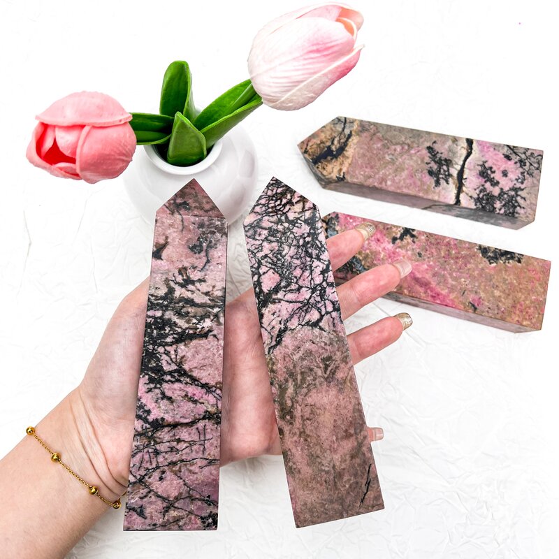 Rhodonite Point Factory - Antique Crystal Points Healing Stone
