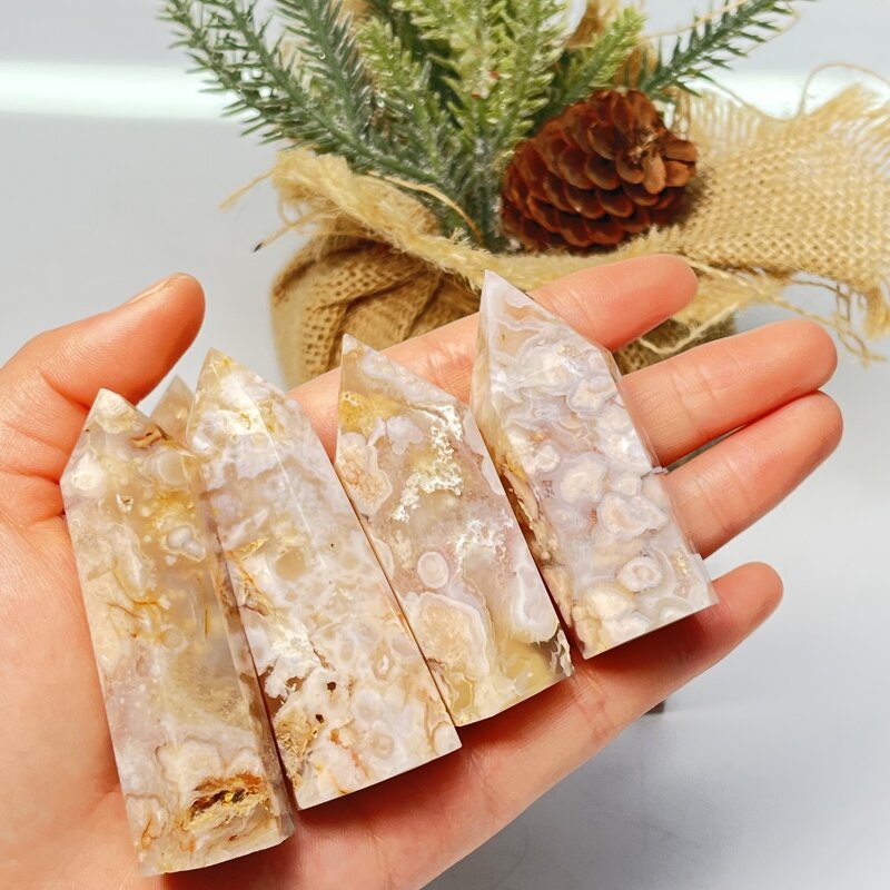 Crystal Tower Manufacturer - Large Flower Agate Towers Bulk