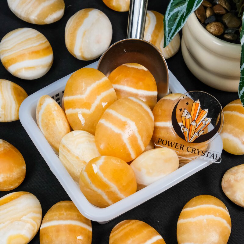 Palm Stone Factory - Wholesale Yellow Calcite Bulk Healing