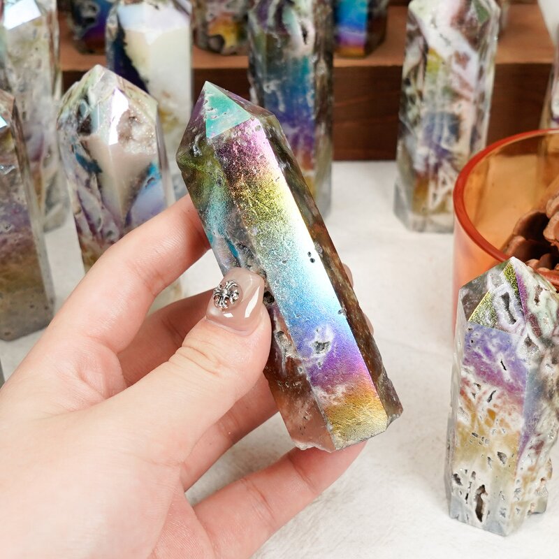 Crystal Tower Manufacturer - Aura Coated Sphalerite Natural Stone