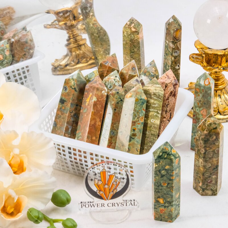 Crystal Healing Stone Factory - Moss Agate Rhyolite Points