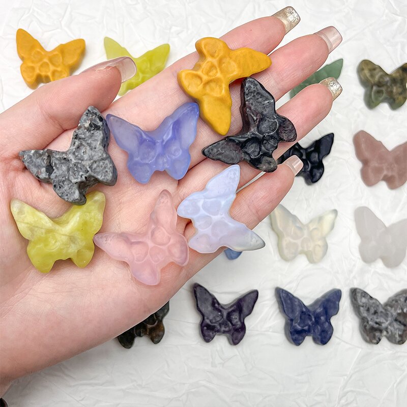Crystal Animal Carving Factory - Mixed Materials Butterfly Display