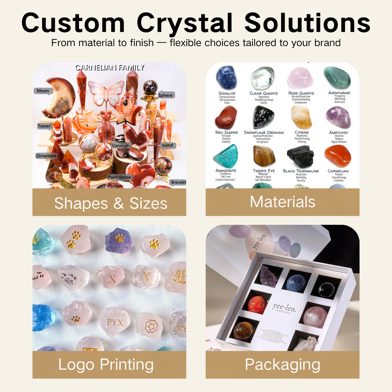 Tumbled Stone Factory - Natural Crystal Emoji Desktop Ornament