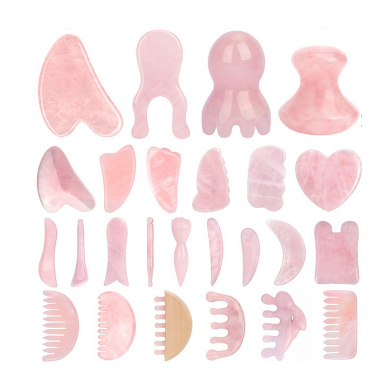 Massage Stone Set Manufacturer - Hand Carved Rose Quartz Tool