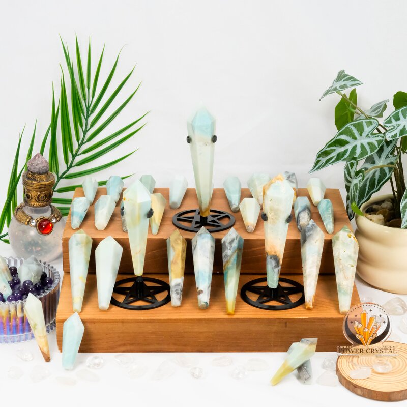 Amazonite Crystal Wand Factory - New Natural Hand Carved