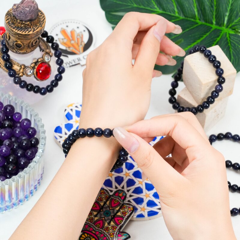 Blue Sandstone Bracelet Factory - Natural Gemstone Elastic Chakra