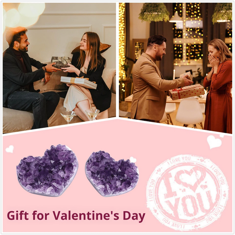 Amethyst Cluster Manufacturer - Heart Carved Crystal Gift Set